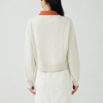 JAJU Contrast Collar Knit – Ivory