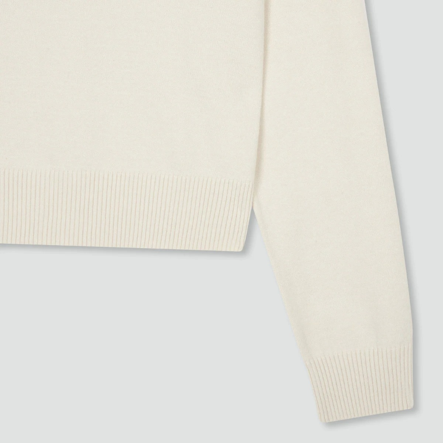 JAJU Contrast Collar Knit – Ivory
