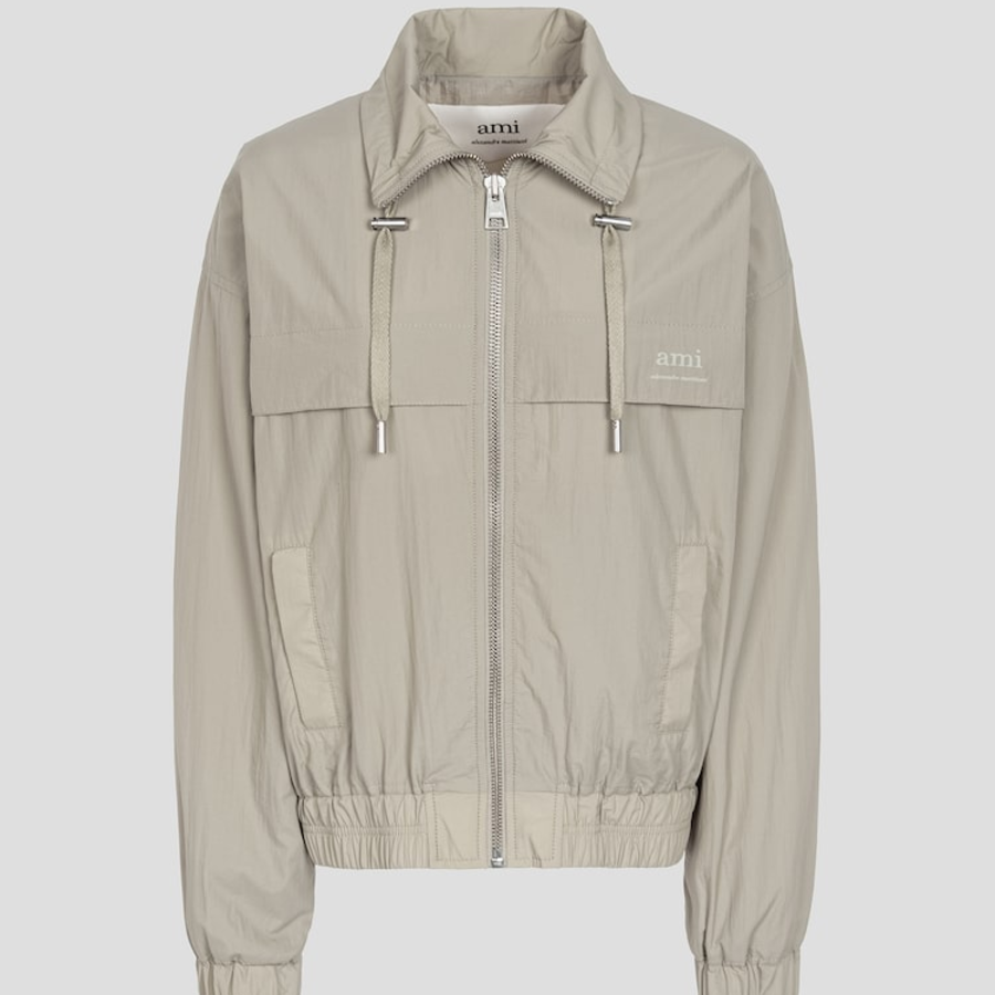 AMI (Unisex) Ami Zipped Windbreaker – Beige
