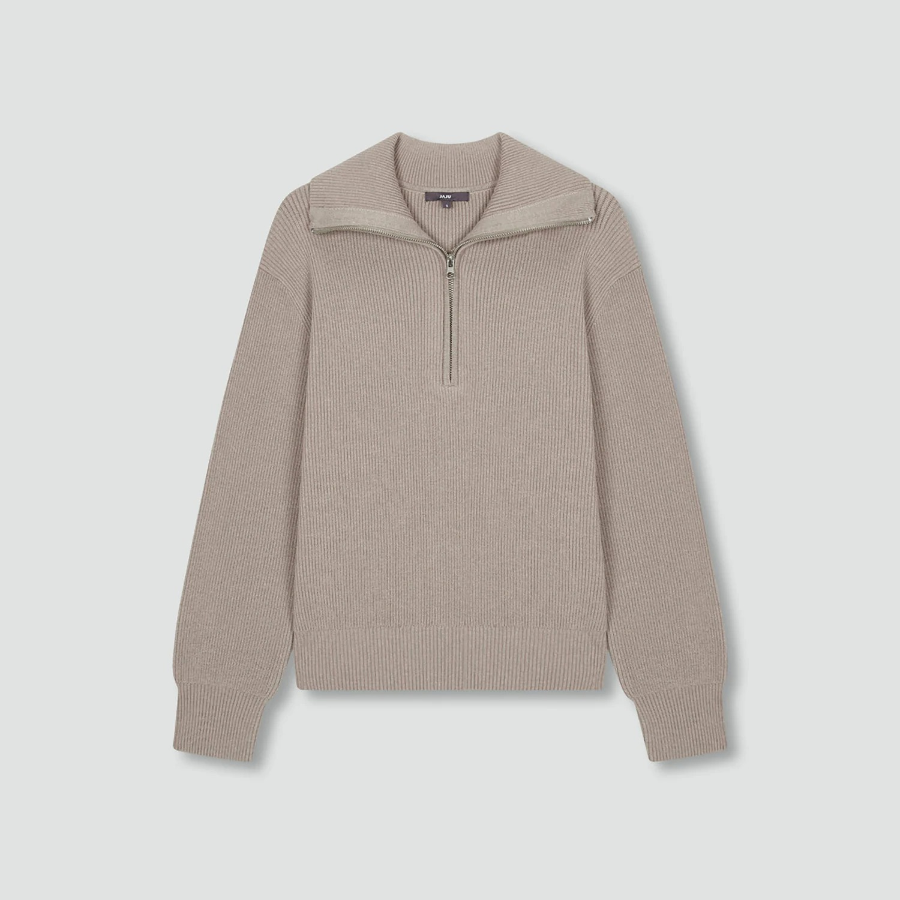 JAJU Half-Zip Knit – Beige