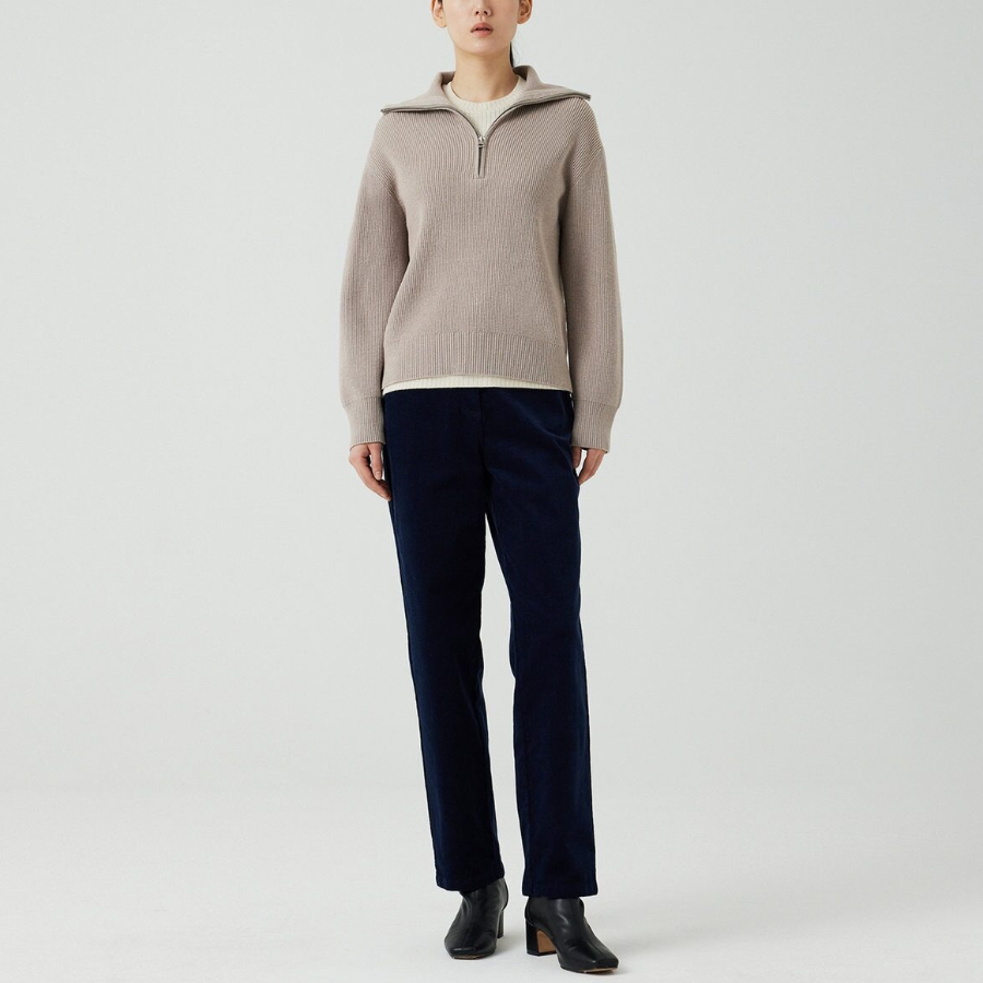JAJU Half-Zip Knit – Beige