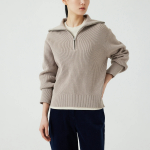 JAJU Half-Zip Knit – Beige