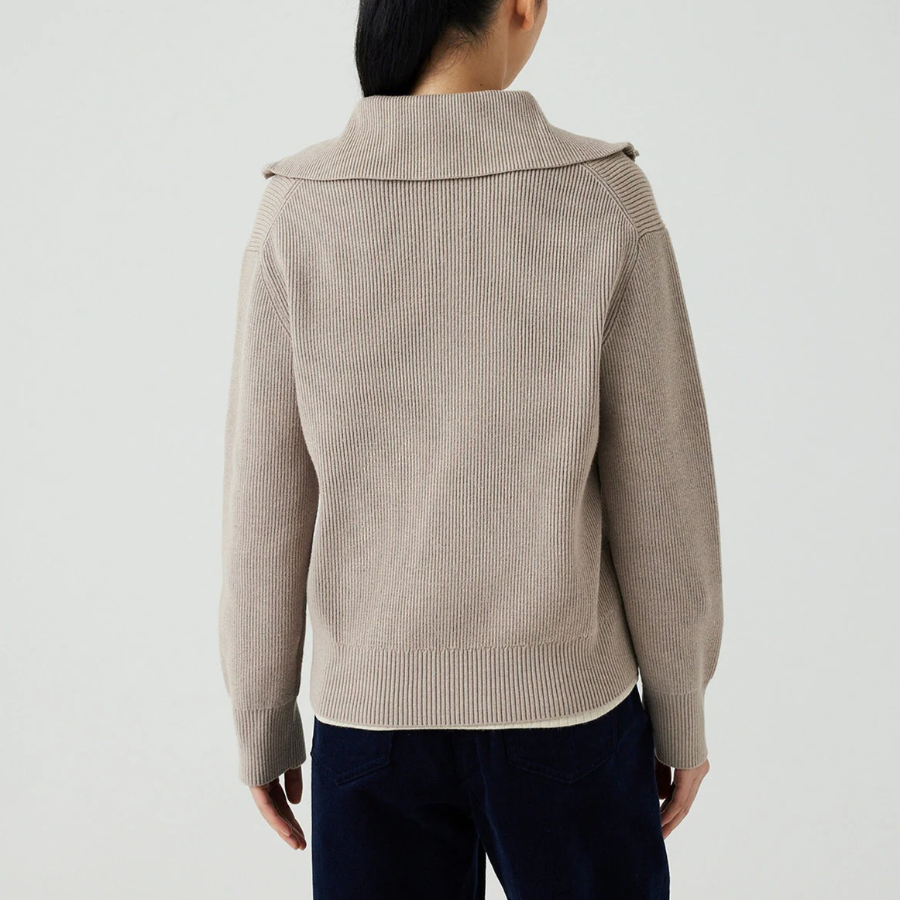 JAJU Half-Zip Knit – Beige