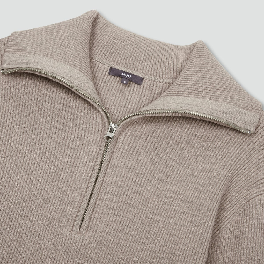 JAJU Half-Zip Knit – Beige
