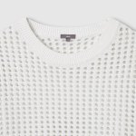 JAJU Crochet Short-Sleeve Knit – White