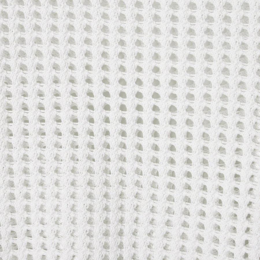 JAJU Crochet Short-Sleeve Knit – White