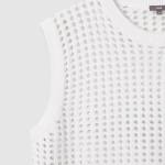 JAJU Crochet Knit Vest – White