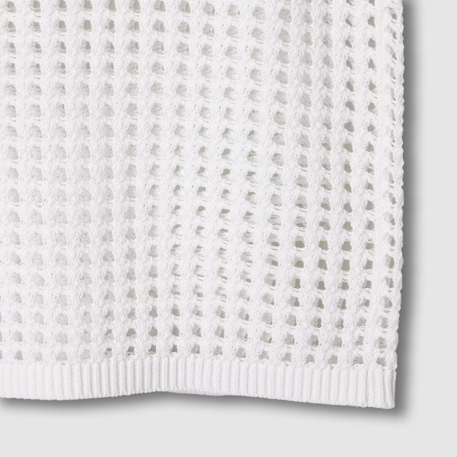 JAJU Crochet Knit Vest – White