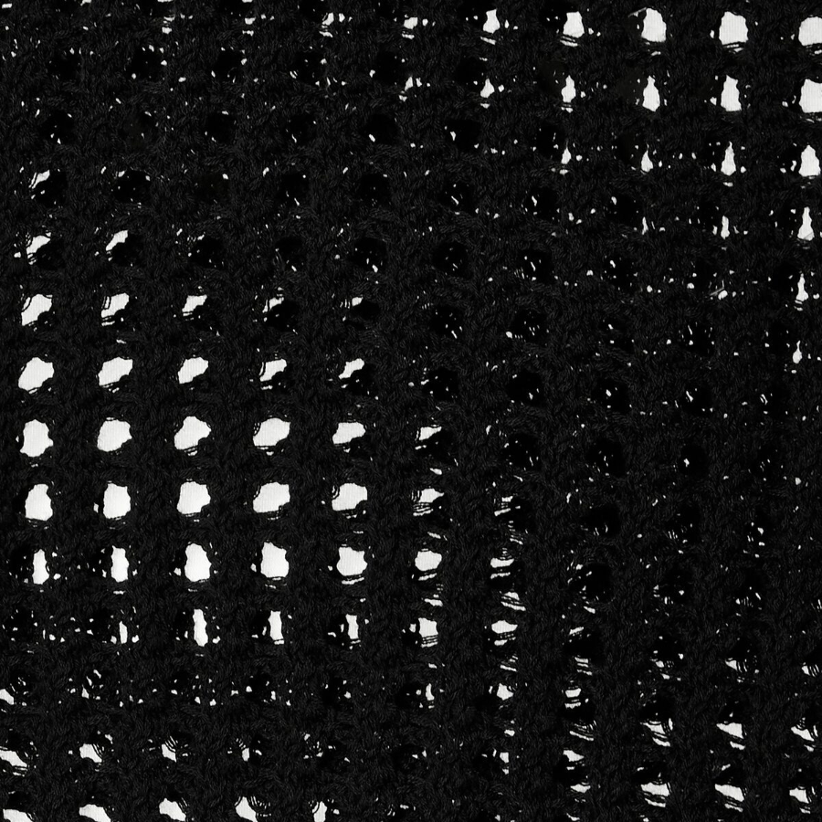 JAJU Crochet Short-Sleeve Knit – Black