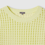 JAJU Crochet Short-Sleeve Knit – Yellow