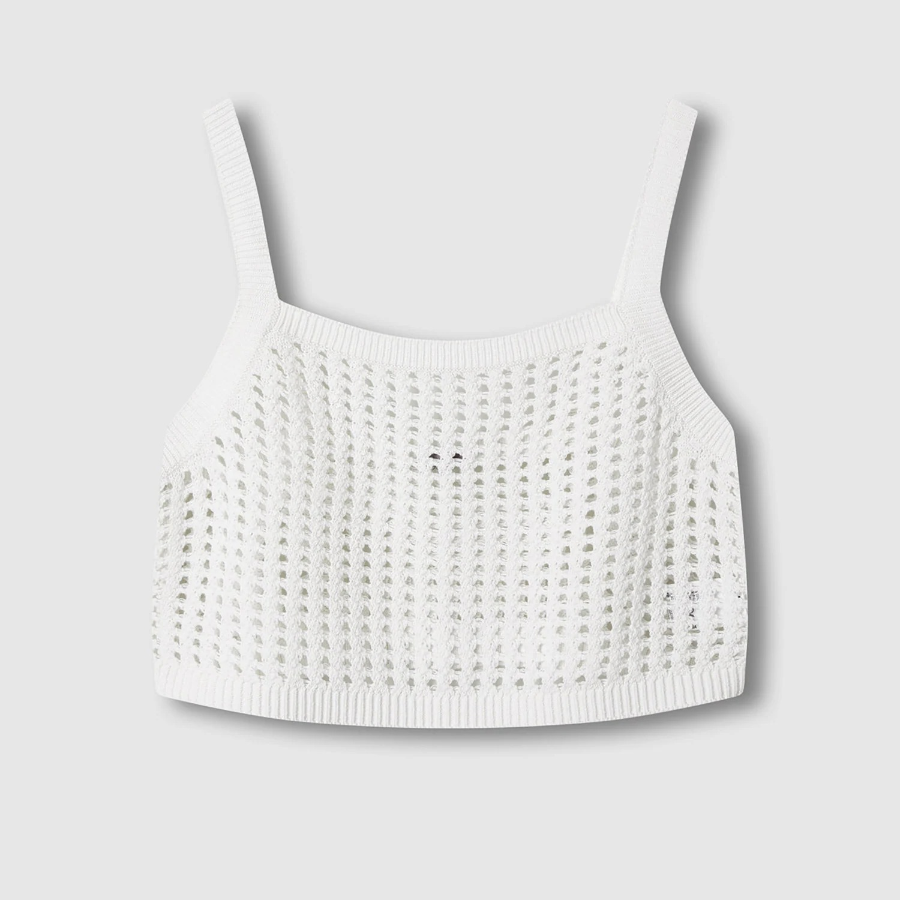JAJU Crochet Bustier Vest – White