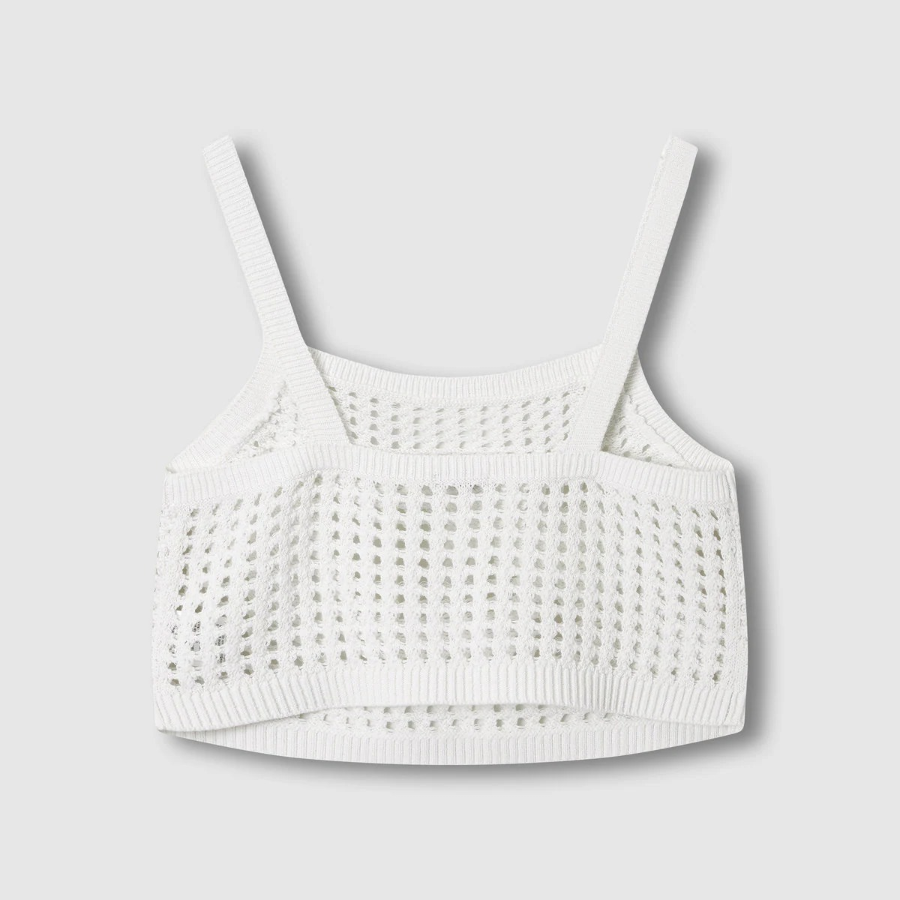 JAJU Crochet Bustier Vest – White