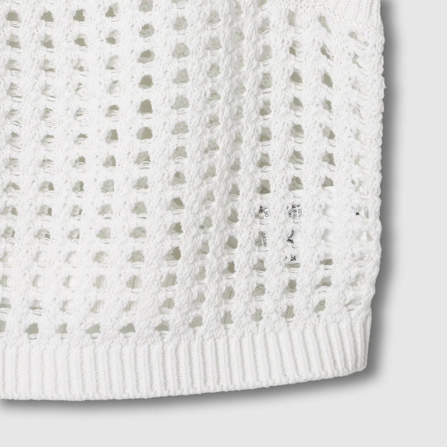 JAJU Crochet Bustier Vest – White