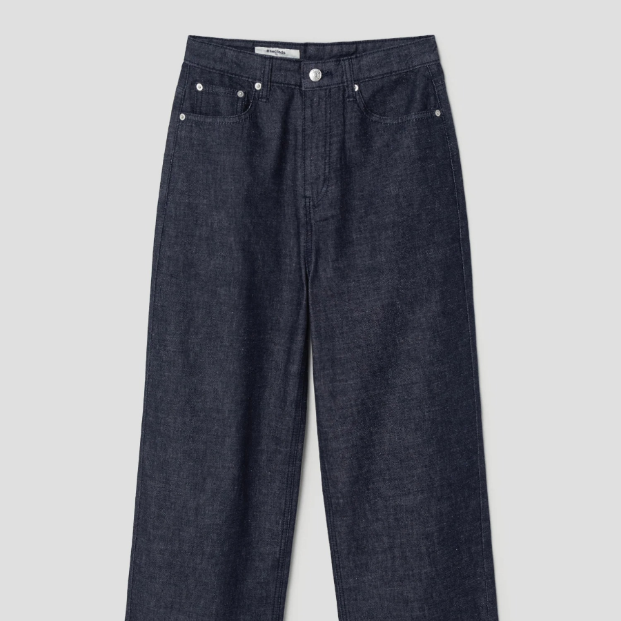 8 seconds Straight Linen Denim — Navy