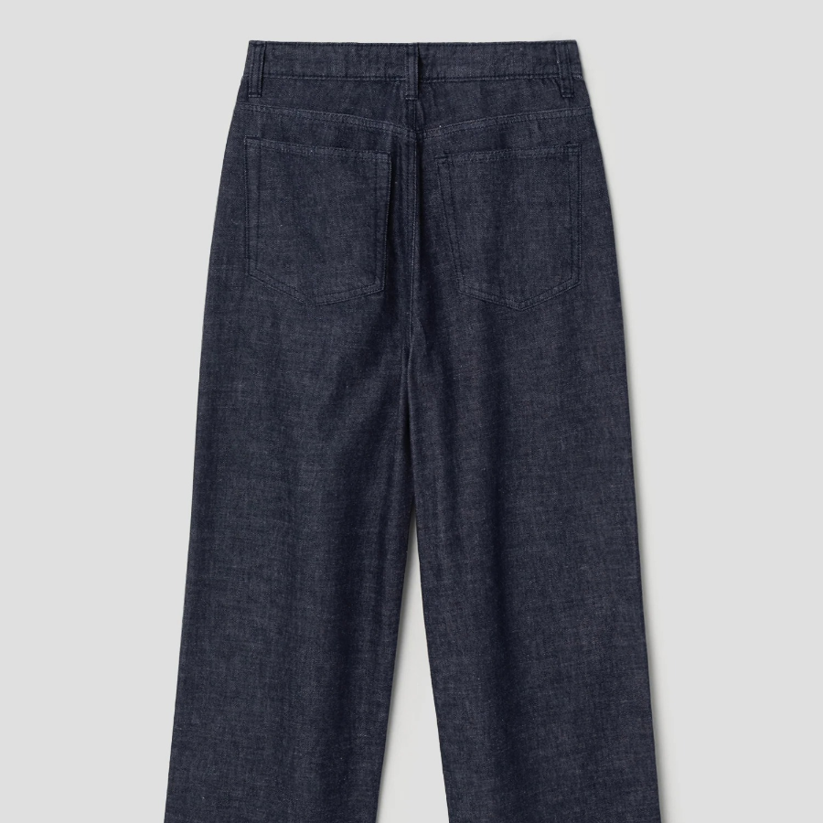 8 seconds Straight Linen Denim — Navy