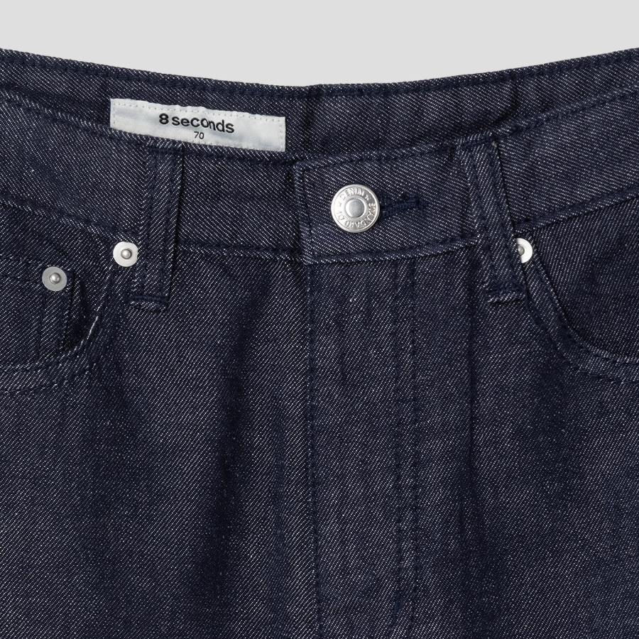8 seconds Straight Linen Denim — Navy