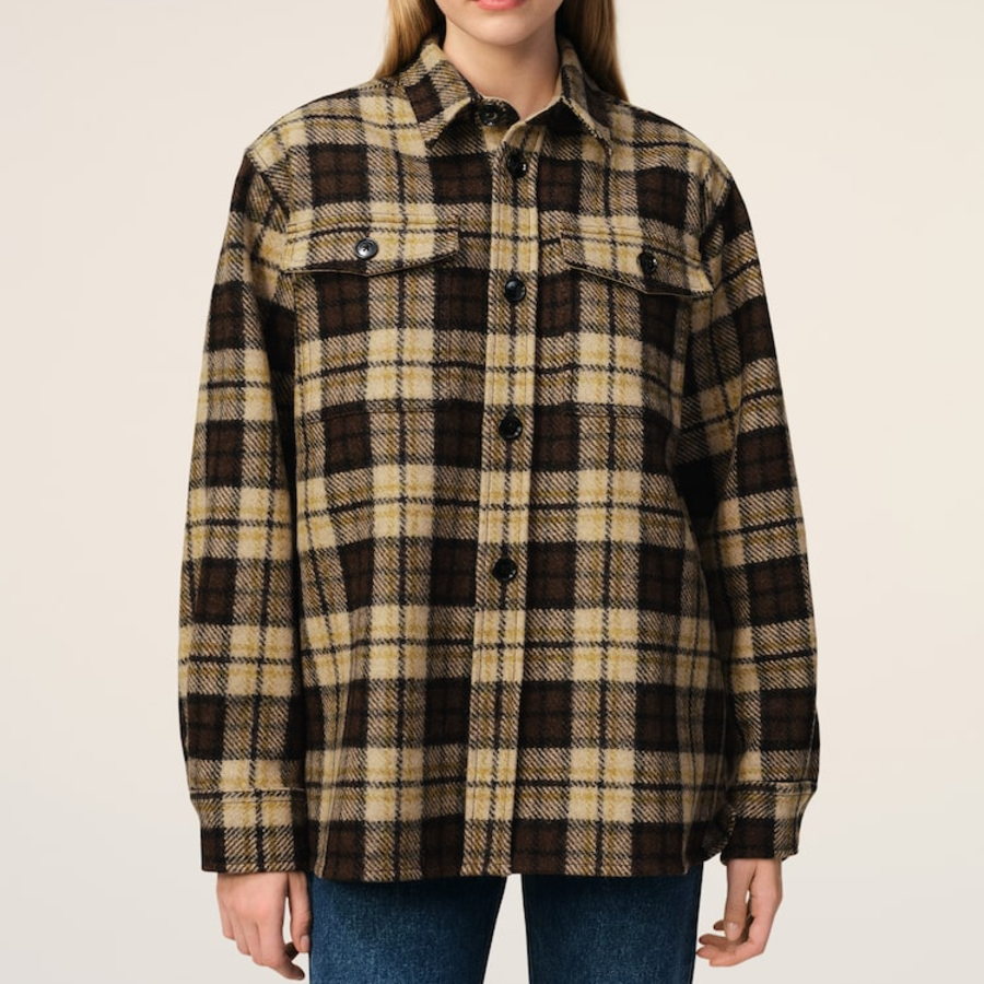 AMI (Unisex) Pocket Overshirt – Brown/Beige