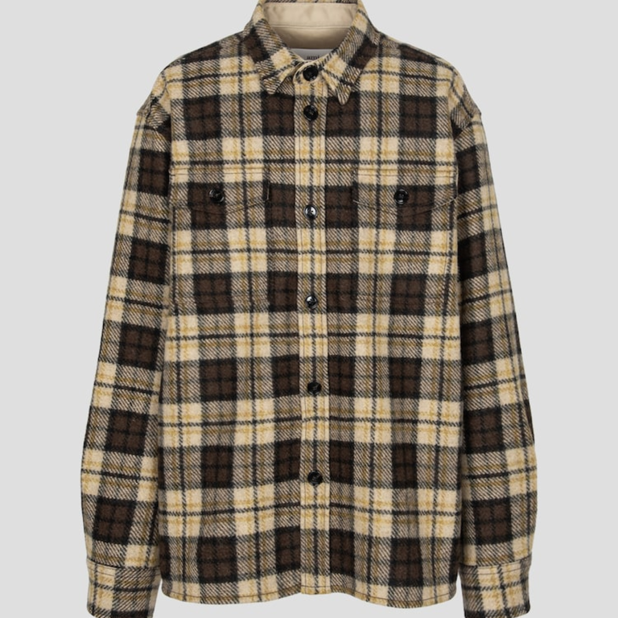 AMI (Unisex) Pocket Overshirt – Brown/Beige