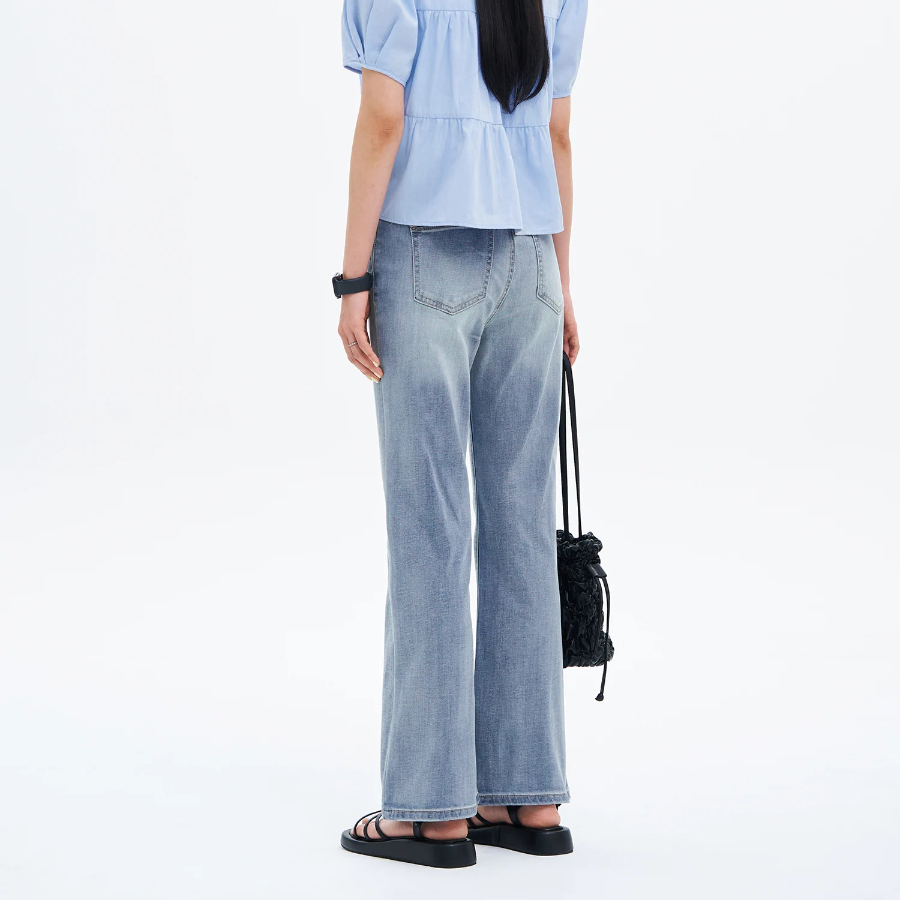 8 seconds Mid-Length Bootcut Lightweight Denim — Sky Blue