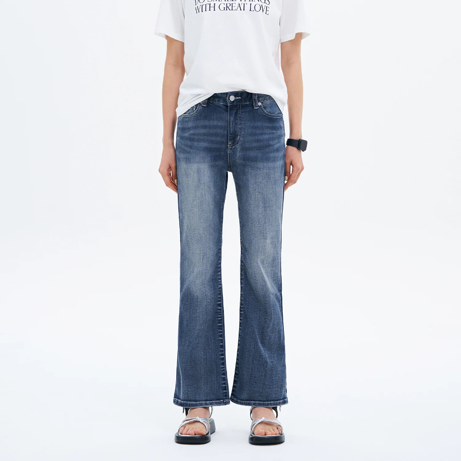 8 seconds Mid-Length Bootcut Lightweight Denim — Blue