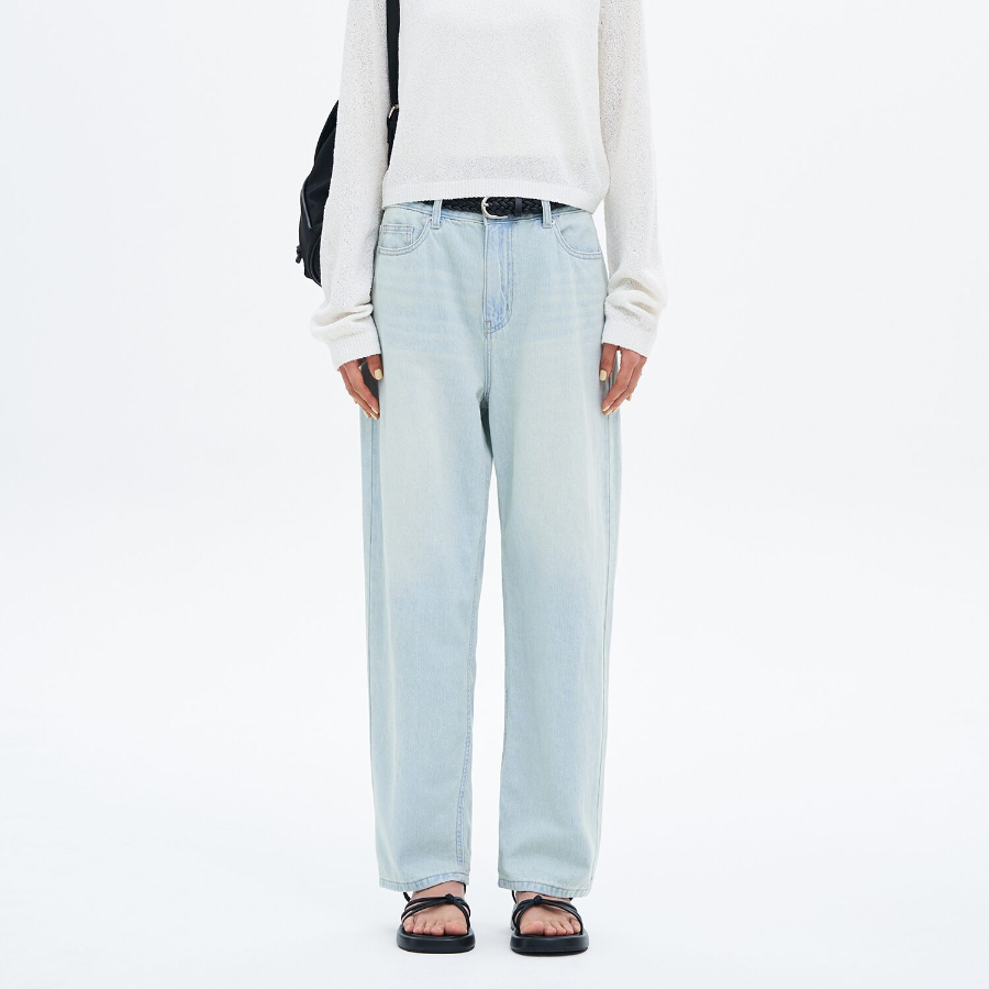 8 seconds Lightweight Straight Linen Denim — Sky Blue