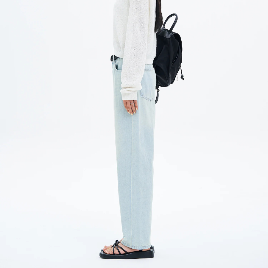 8 seconds Lightweight Straight Linen Denim — Sky Blue