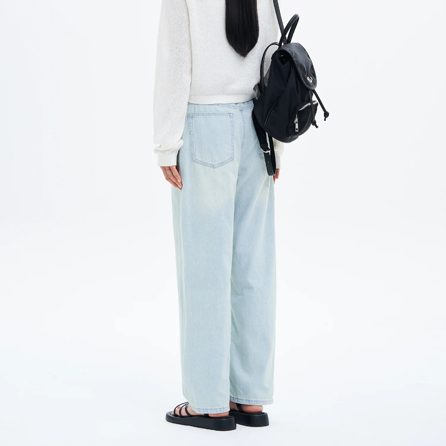 8 seconds Lightweight Straight Linen Denim — Sky Blue