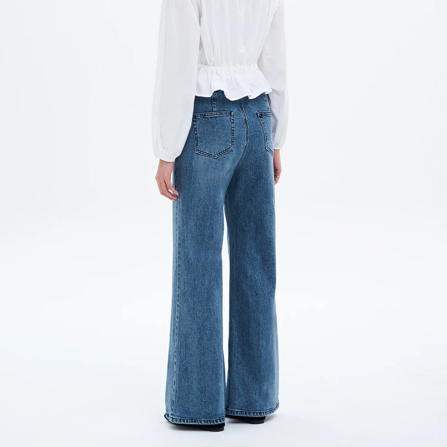 8 seconds Out Pocket Bootcut Denim Pants — Blue