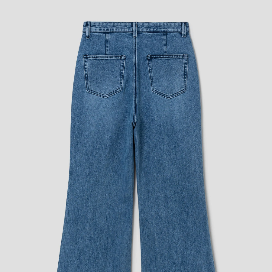 8 seconds Out Pocket Bootcut Denim Pants — Blue