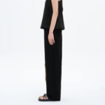 8 seconds Pleated Rayon Straight — Black