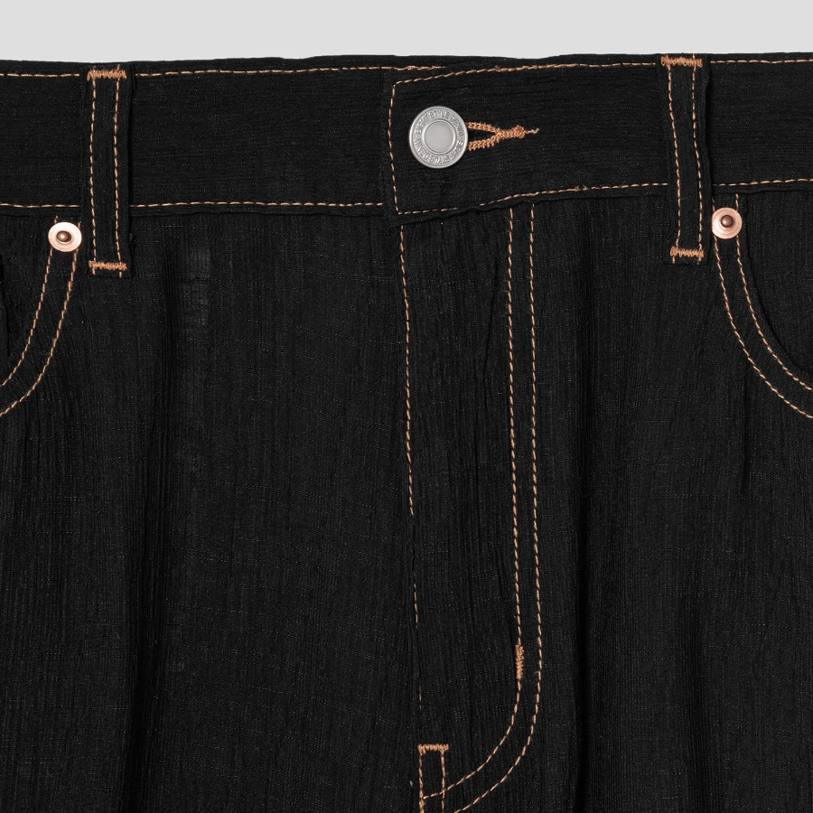 8 seconds Pleated Rayon Straight — Black