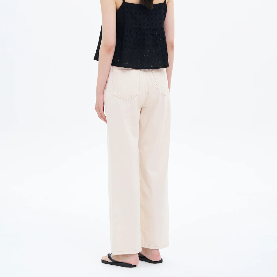 8 seconds Lightweight Straight Denim Pants — Ivory