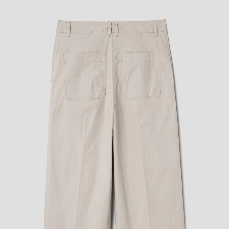 8 seconds Cotton Two-Tuck Casual Pants — Beige