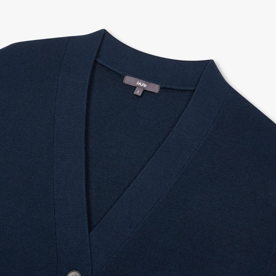 JAJU Soft Button Vest – Navy