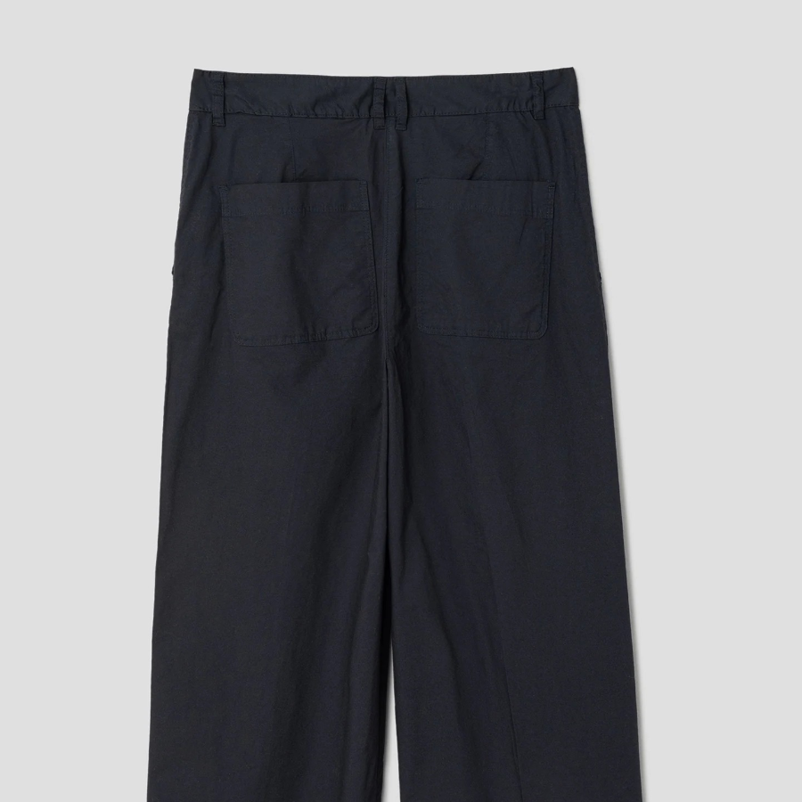 8 seconds Cotton Two-Tuck Casual Pants — Navy