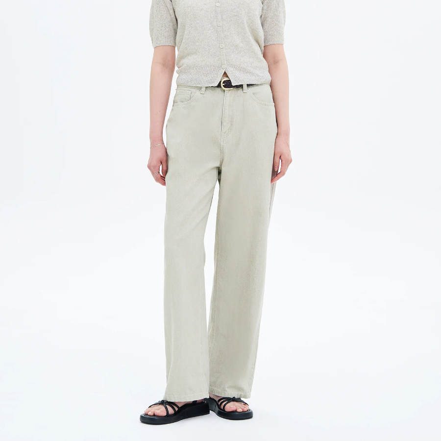 8 seconds Lightweight Semi-Wide Denim — Light Green