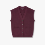 JAJU Soft Button Vest – Burgundy