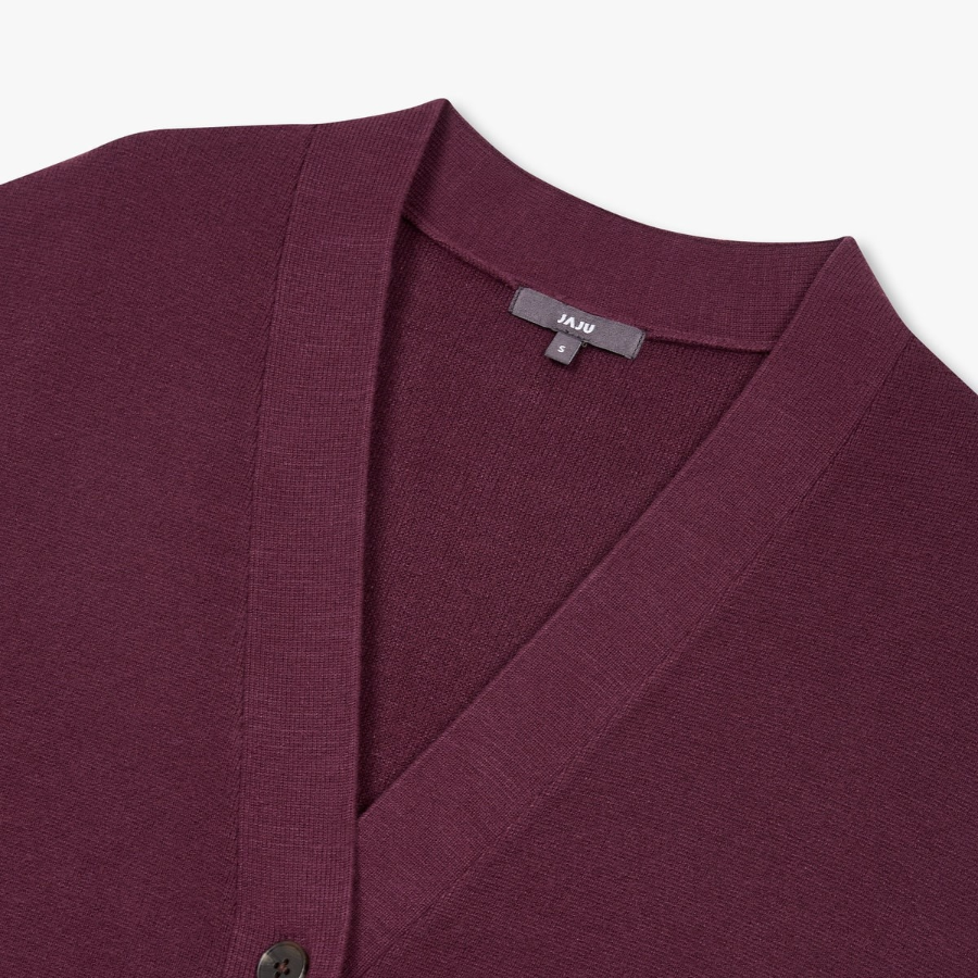 JAJU Soft Button Vest – Burgundy