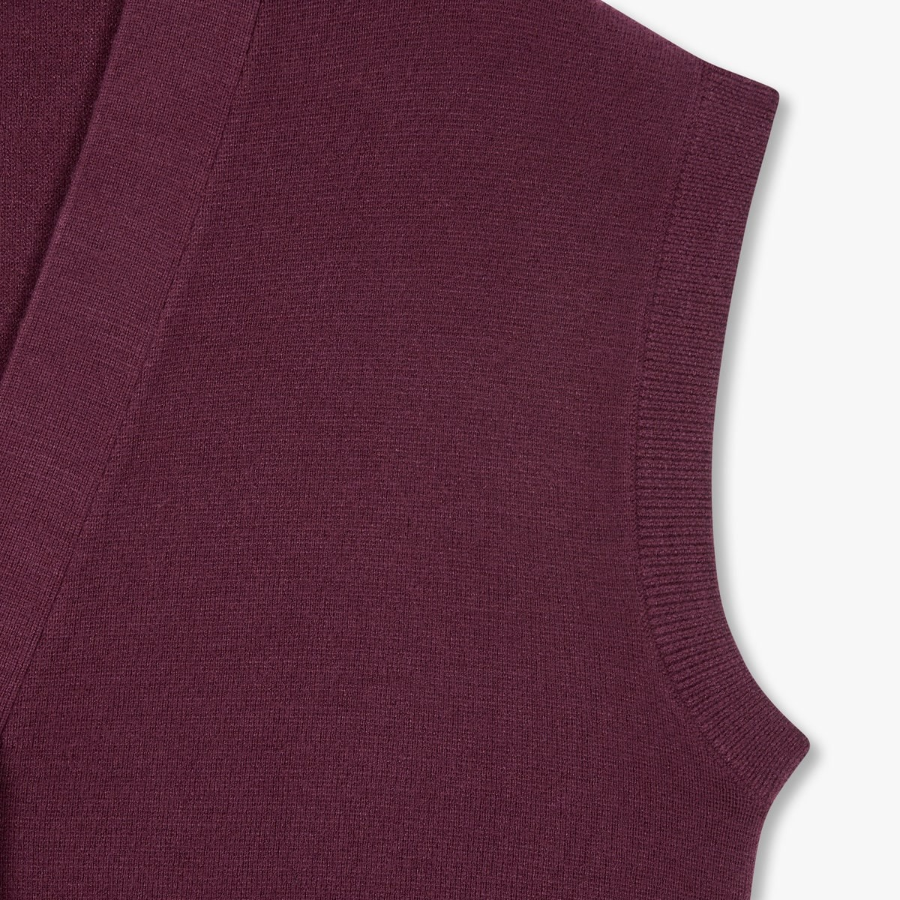JAJU Soft Button Vest – Burgundy