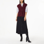 JAJU Soft Button Vest – Burgundy
