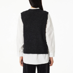 JAJU Merino Wool V-Neck Knit Vest – Charcoal