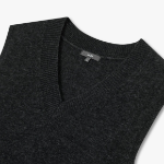 JAJU Merino Wool V-Neck Knit Vest – Charcoal