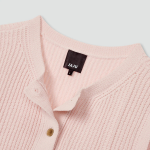 JAJU Round Neck Button Vest – Pink