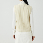 JAJU Round Neck Button Vest – Ivory