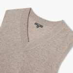 JAJU Merino Wool V-Neck Knit Vest – Beige
