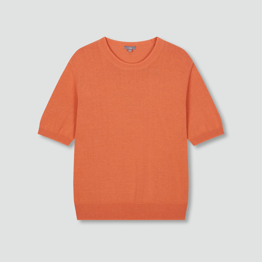 JAJU Washable Short Sleeve Knit – Orange