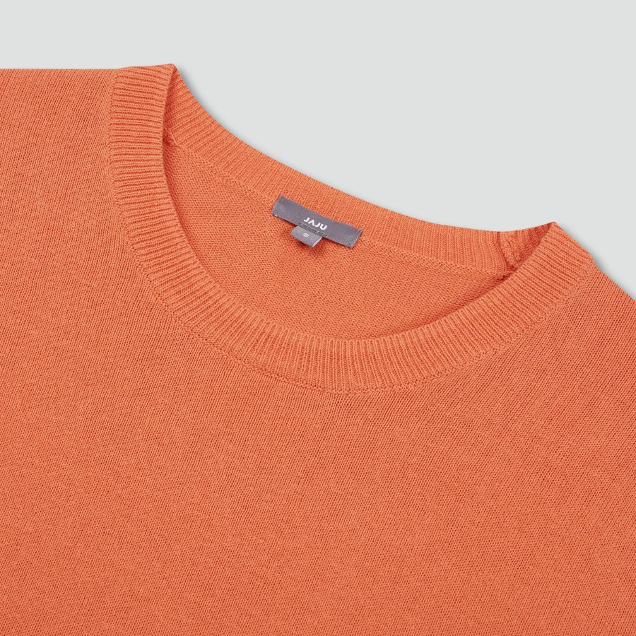 JAJU Washable Short Sleeve Knit – Orange