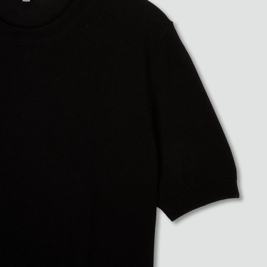 JAJU Washable Short Sleeve Knit – Black