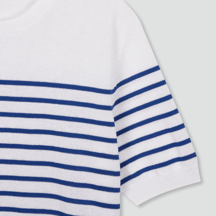 JAJU Washable Short Sleeve Knit – Light Blue