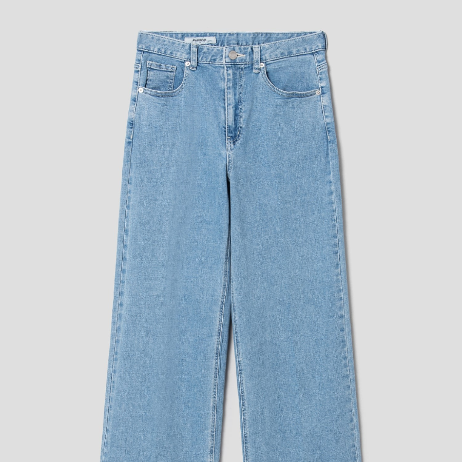 8 seconds Clean Washing Straight Denim Pants — Sky Blue